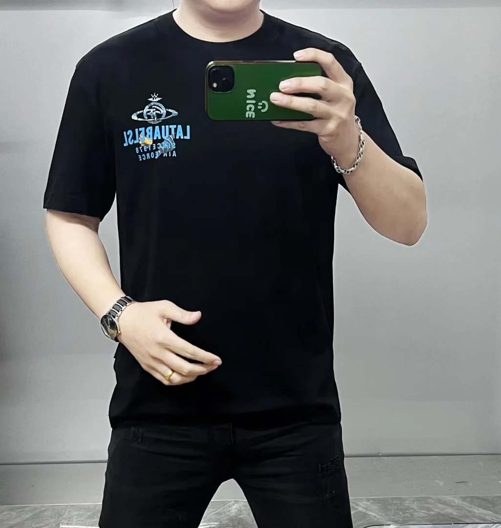 春夏款高品质时尚爆款个性韩版高档百搭男士圆领休闲短袖T恤8010