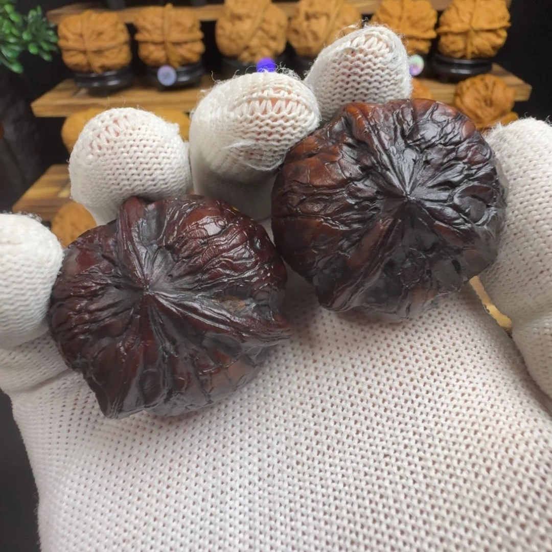 把件文玩核桃45蛇皮三棱37尺