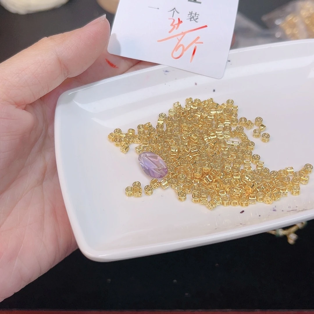 紫晶珠宝半成品银S925镀金镶嵌71