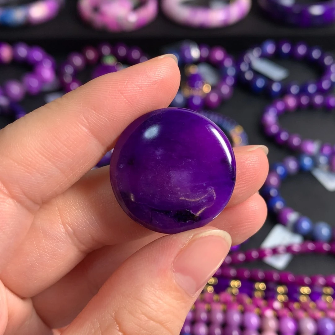 苏纪石（舒俱来）未镶嵌紫樱花圆饼