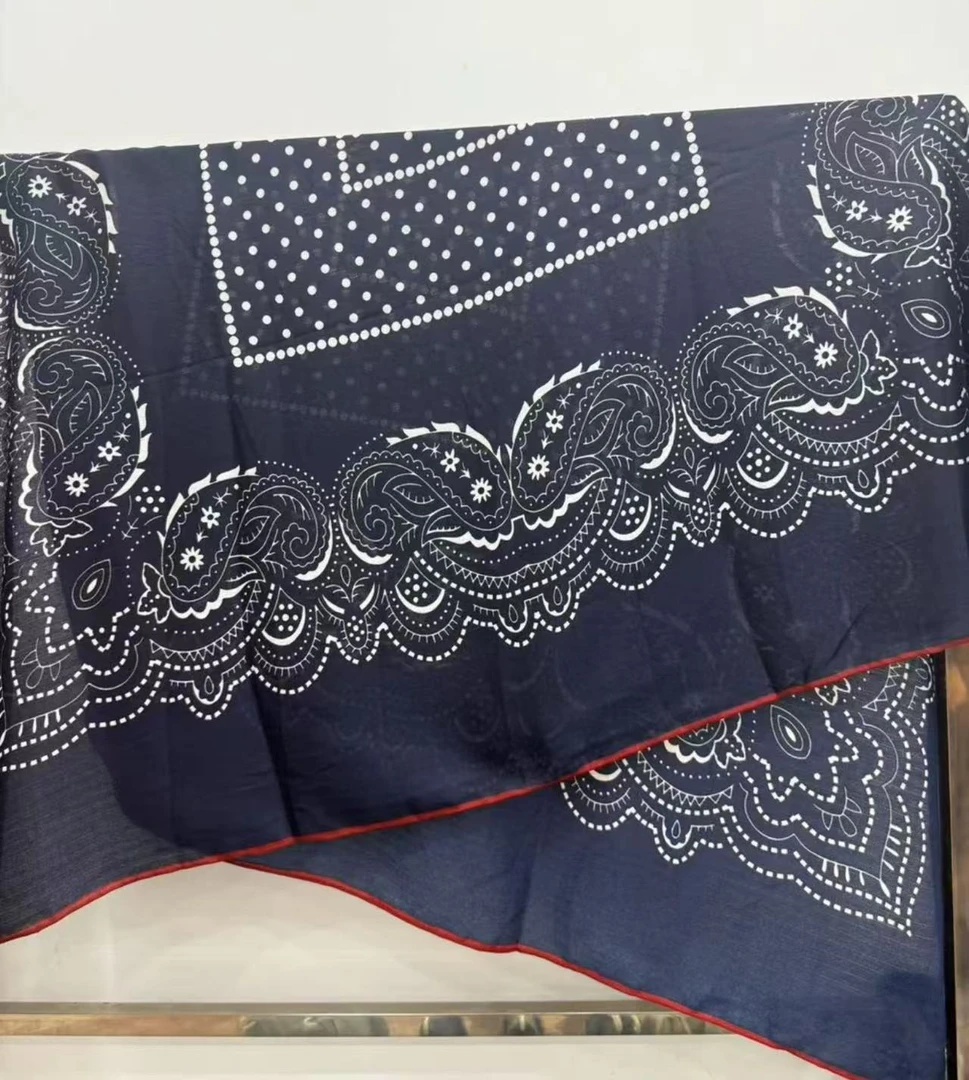 K（绿扣）【波斯蓝笺】1-875 磨绒毛135*135左右轻奢百搭方巾