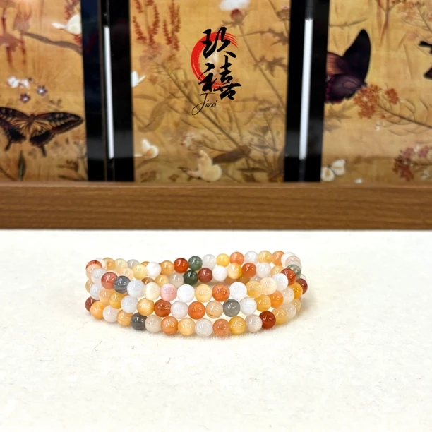 【二妹推荐】高品猫眼彩兔毛三圈手串 1002  多样性发一