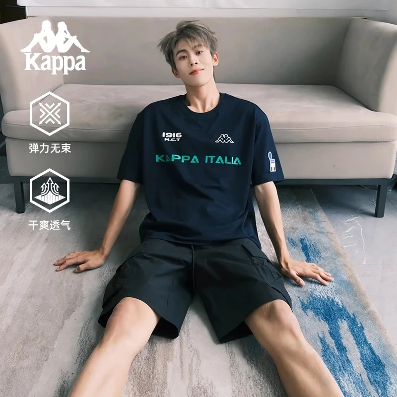 kappa卡帕背靠背复古运动短袖纯棉上衣女2025新款夏季t恤男士半袖