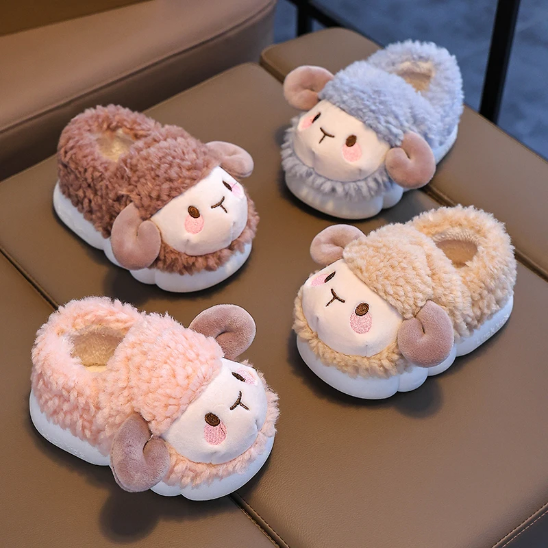 女童棉拖鞋冬季可爱居家保暖包跟拖鞋防滑宝宝男童加绒软底棉拖鞋