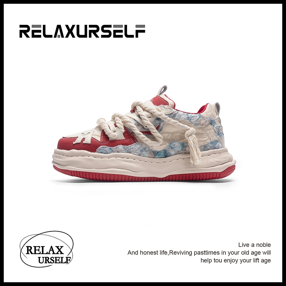RELAXURSELF国潮鞋情侣溶解鞋低帮运动时尚百搭休闲运动鞋增高鞋