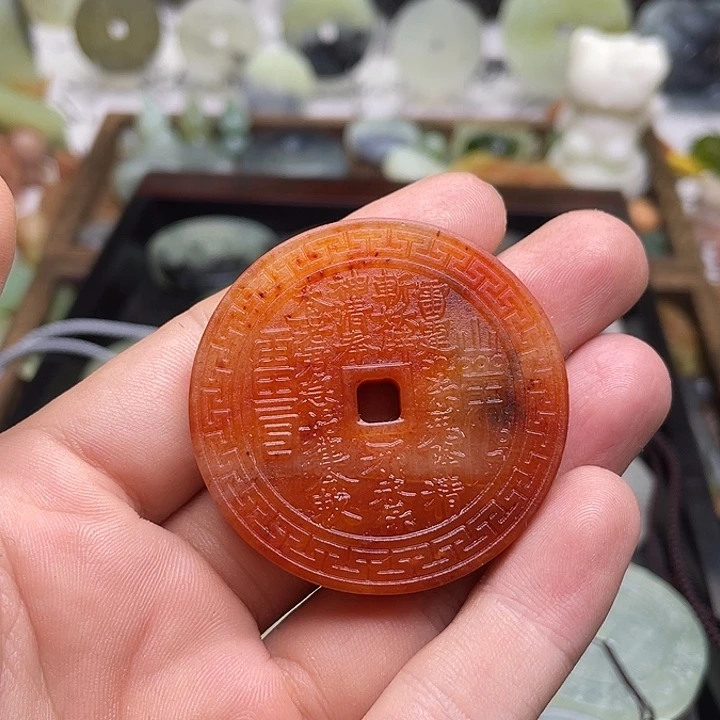 蛇纹石玉挂件合金ᝰ**人