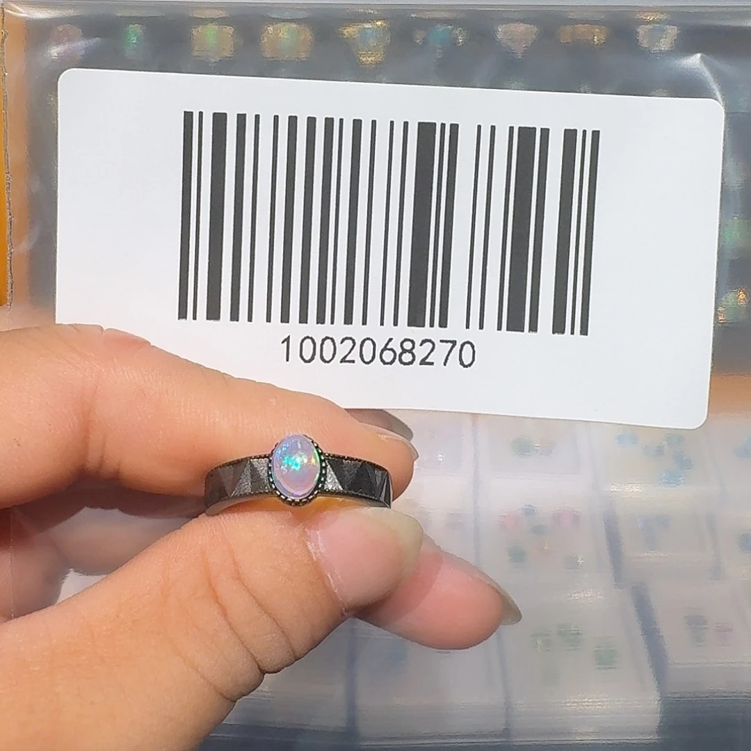 球***璃欧泊银S925镶嵌戒指戒指