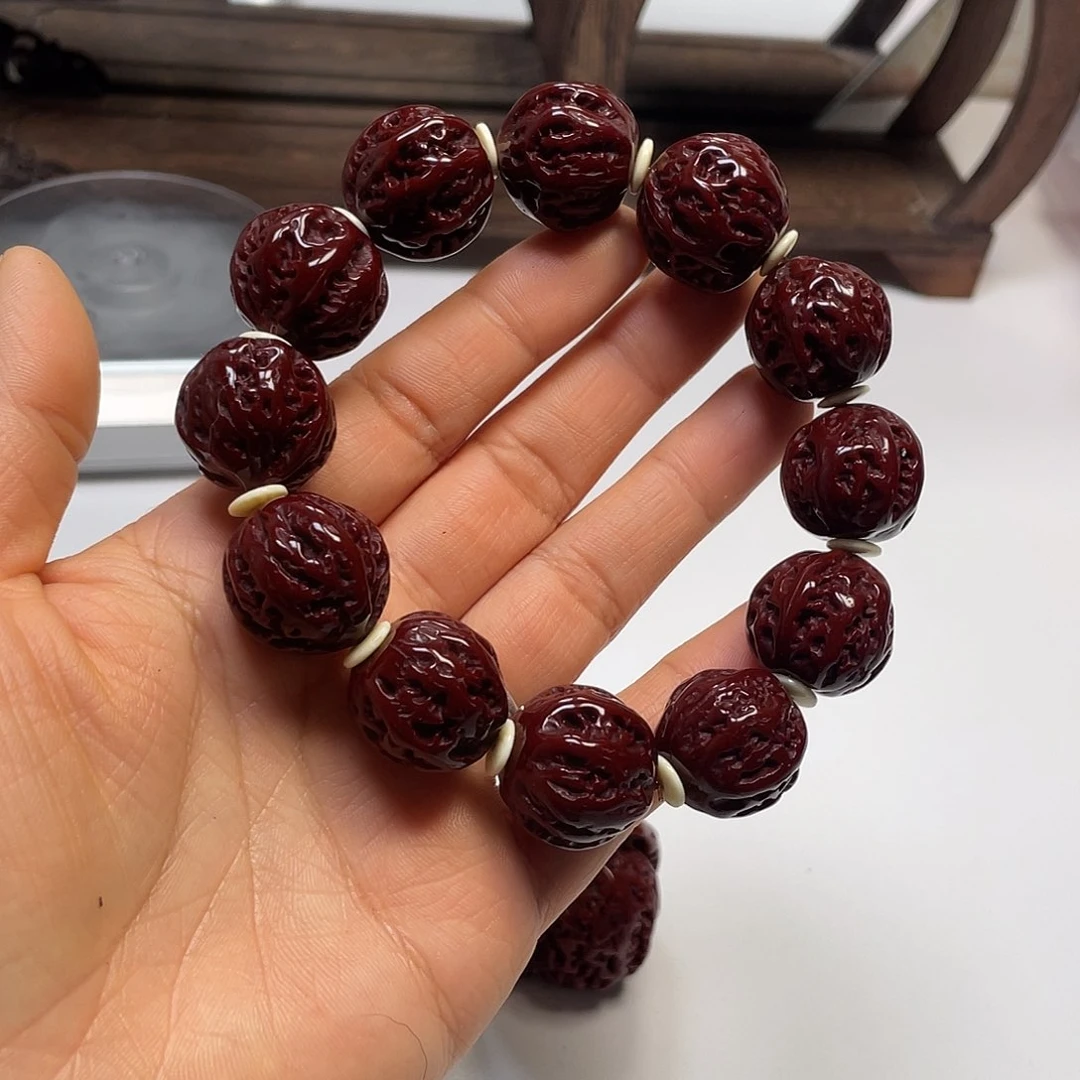 捞****亮核桃手串京八棱