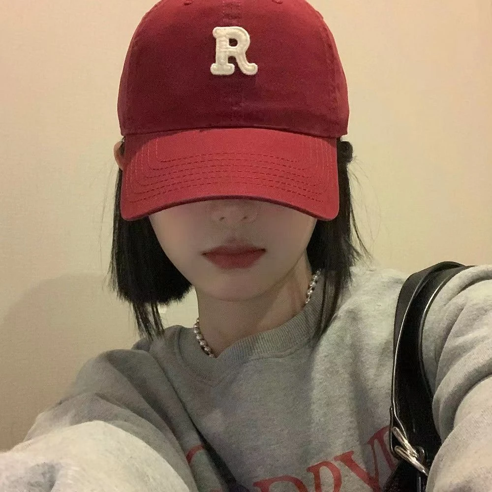 帽子大头ins新款帽檐显脸硬顶字母夏季棒球帽韩版遮阳鸭舌帽女款