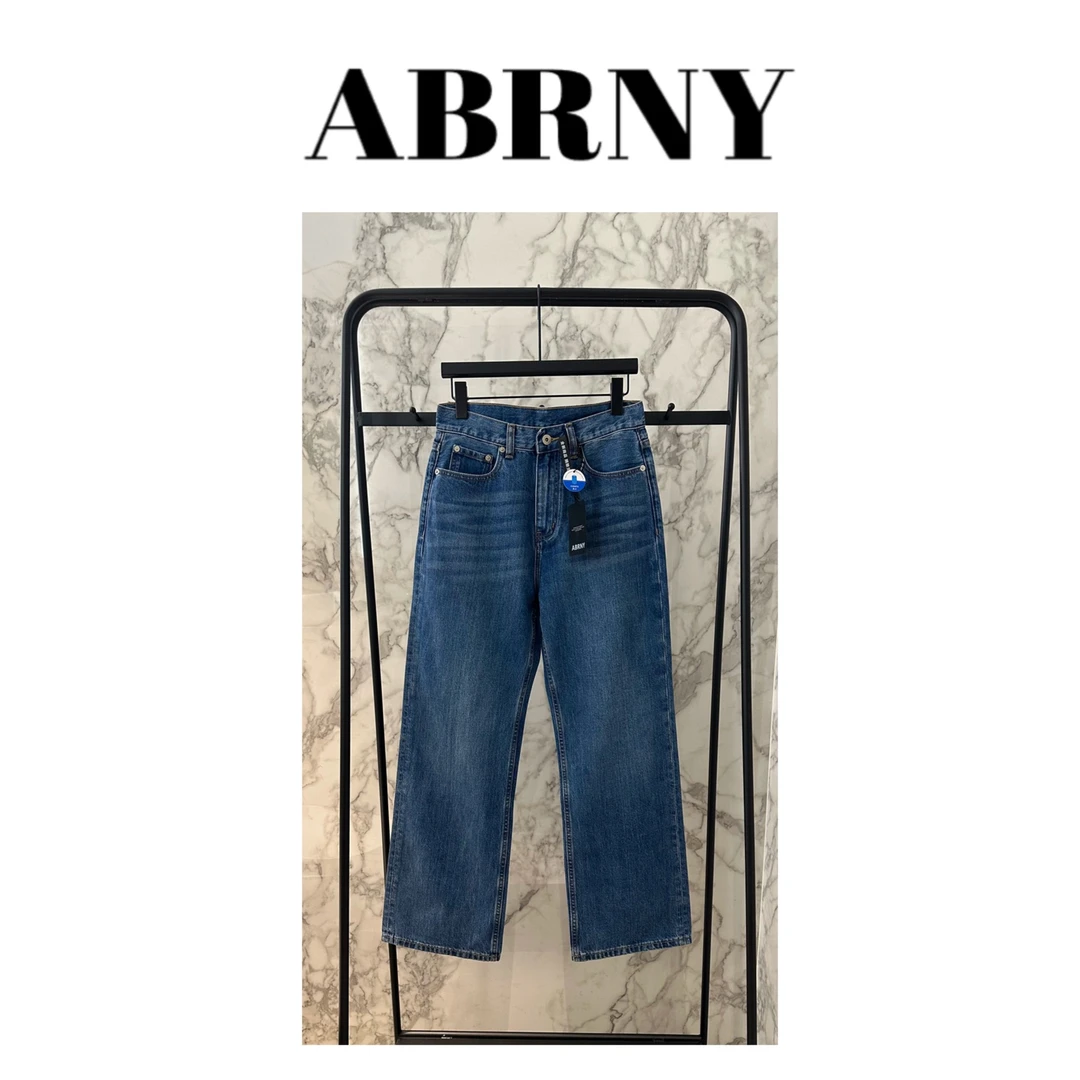 许小黑【复古蓝图】新款进口土耳其绿标阔腿牛仔裤无弹中高腰4003