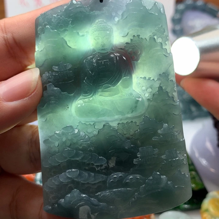 翡翠颈饰未镶嵌保真天然A货翡翠