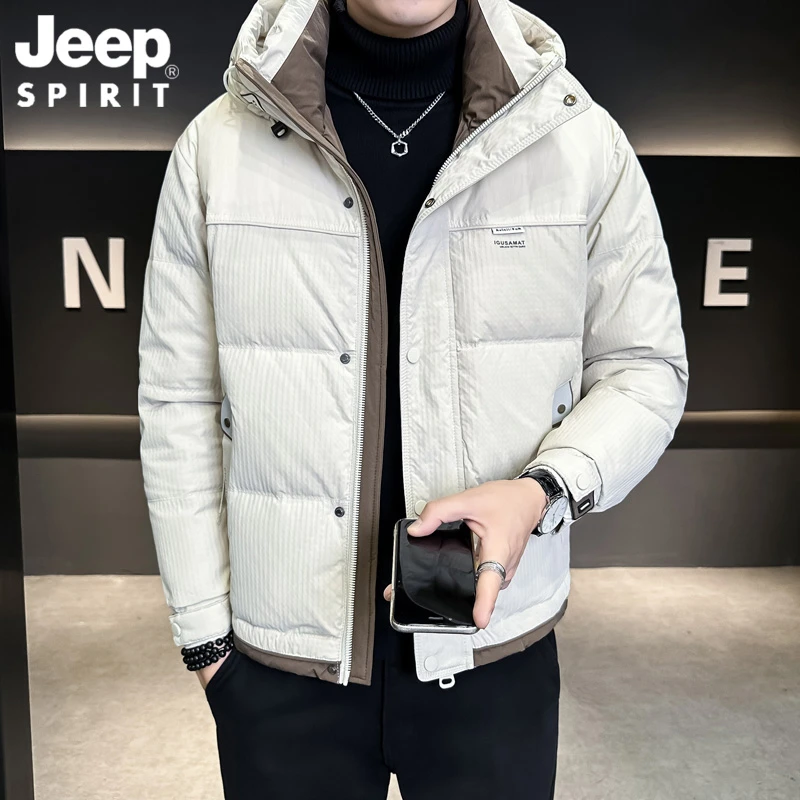 JEEP吉普2025秋冬新款男士时尚连帽加厚羽绒服男时尚潮流外套男装