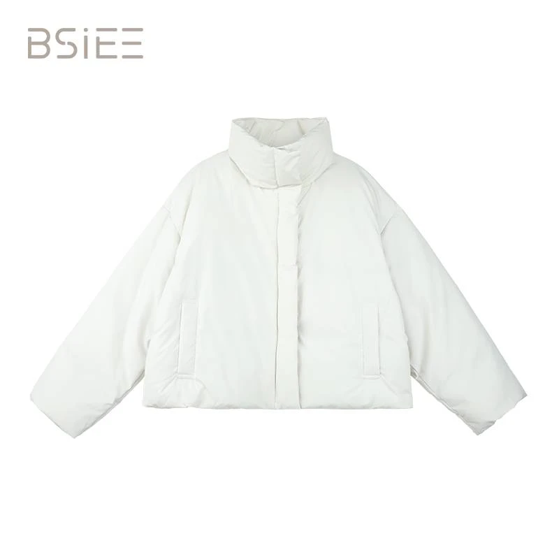 BSIEE/本涩宽松时尚女款雾面简约鹅绒服