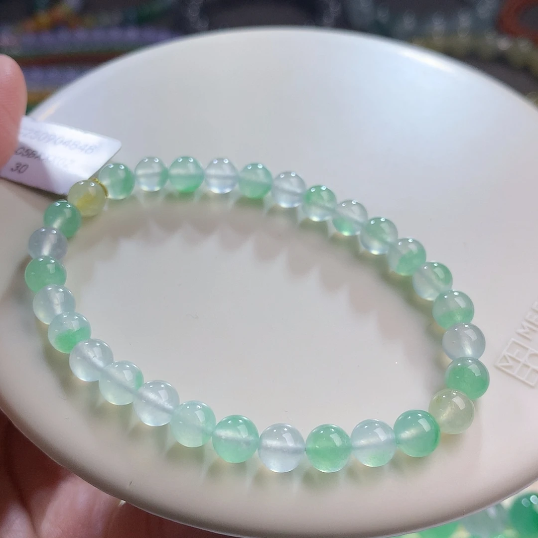 翡翠未镶嵌手链卡6 阳春白雪