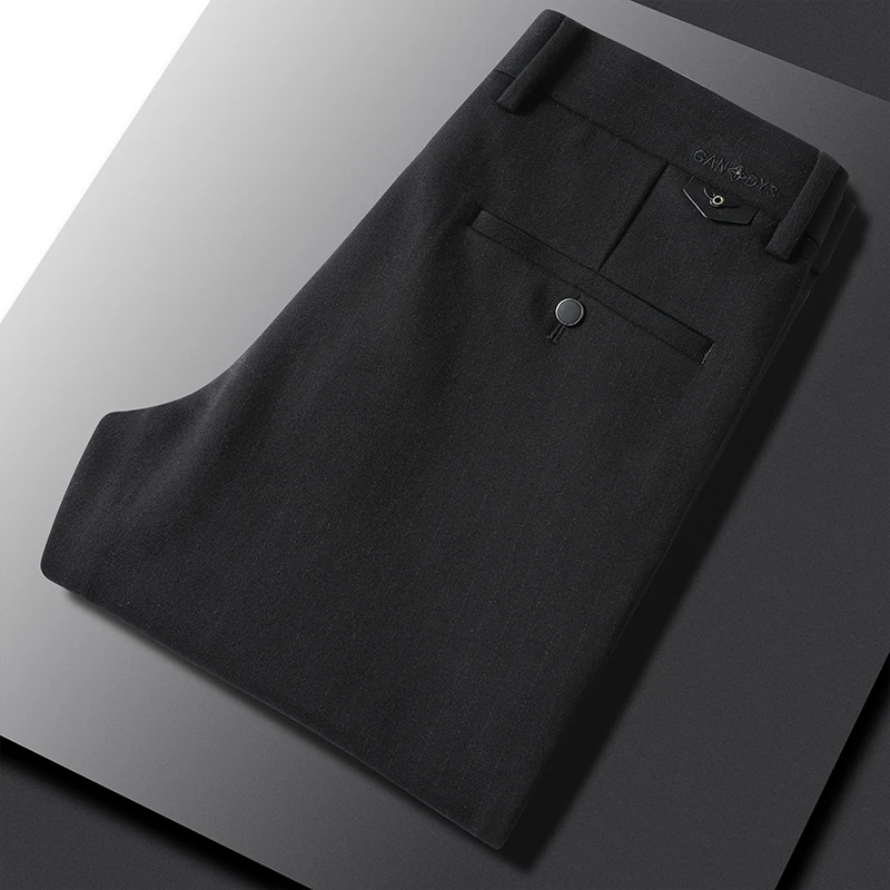 秋冬季男士直筒修身百搭针织四面弹力中腰休闲裤轻奢潮流高弹