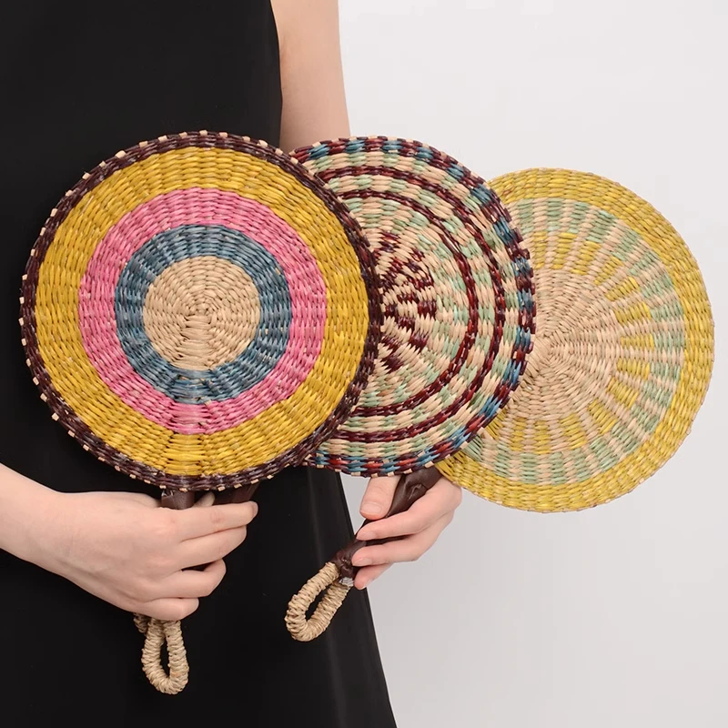 越南手工编织扇海草编扇子日用ins风非洲元素墙面装饰民宿夏挂扇