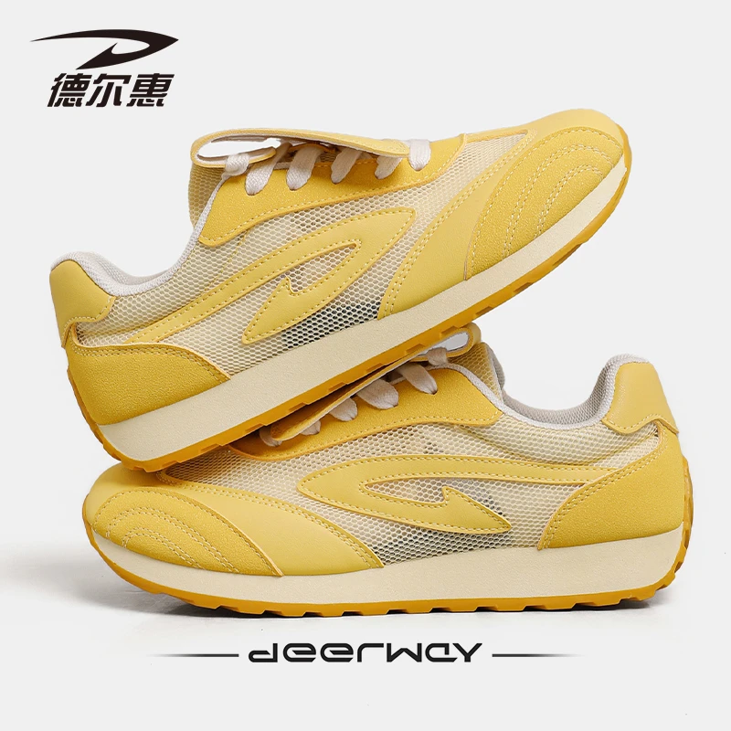 德尔惠夏季网鞋女2025新款薄款网面镂空透气网鞋户外运动鞋阿甘鞋