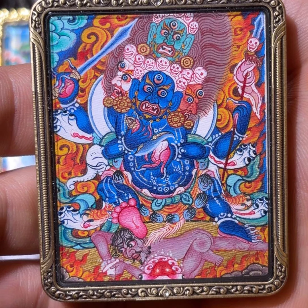 吊坠纯手绘四臂玛哈嘎拉