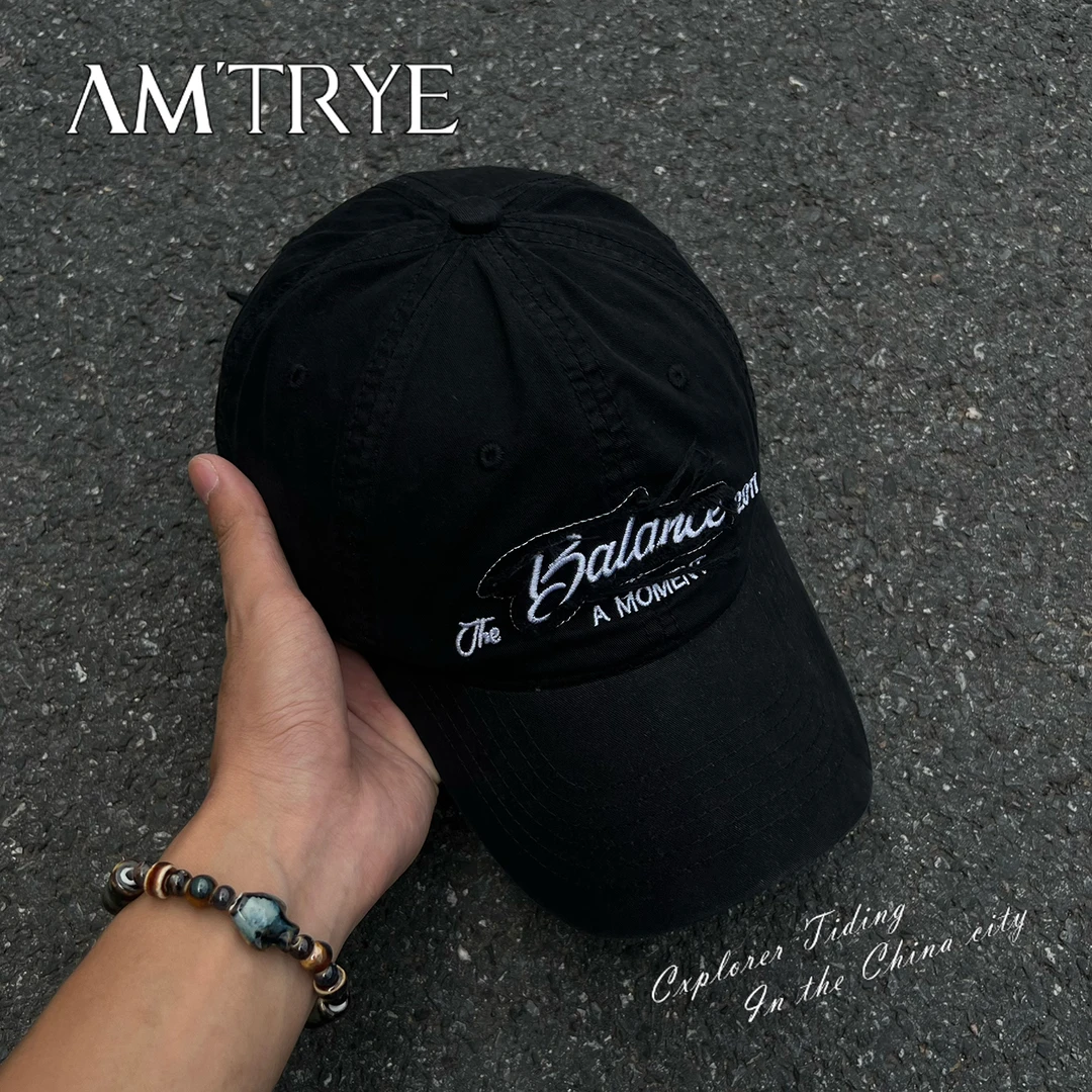 AMTRYE 大头围帽子男字母棒球帽显脸小休闲百搭韩大码鸭舌帽男款