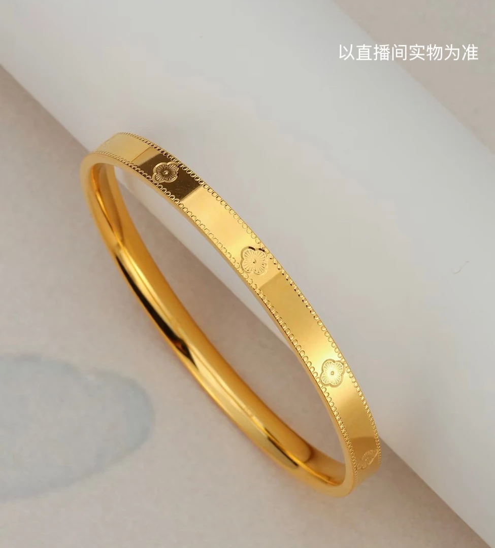 足银手镯 【沿边四叶草】国风大牌既视感