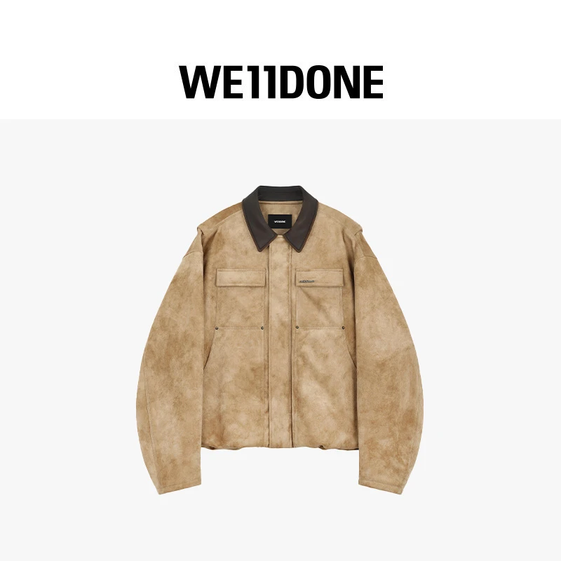 【25秋冬新品】WE11DONE流光风男女同款宽松休闲绒面夹克25-055