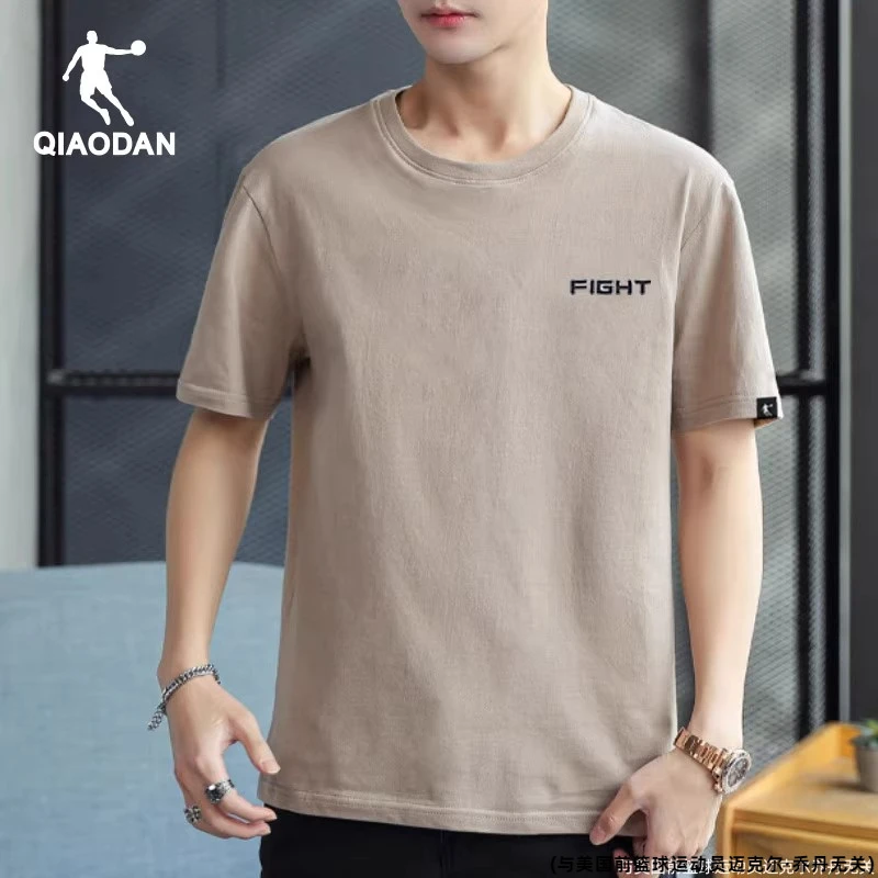 乔丹官方短袖t恤男2025夏季宽松休闲半袖男士打底衫圆领运动服男