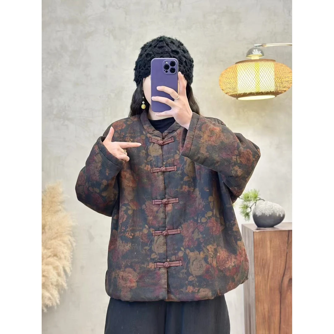 8586秋冬新款时尚气质显瘦遮肉洋气休闲女加厚宽松韩版小棉袄外套