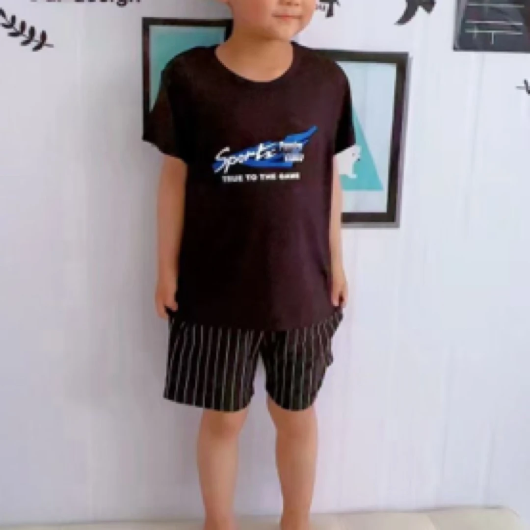 25夏竹纤维儿童印花T恤运动吸汗宝宝上衣儿童短袖半袖上衣