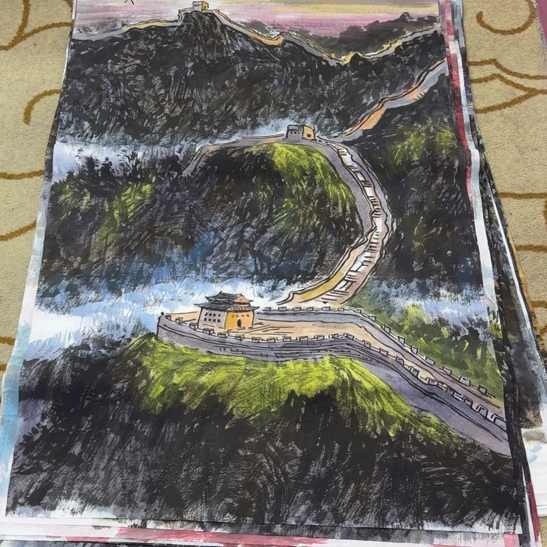 国画崔广成老师四尺山水刘