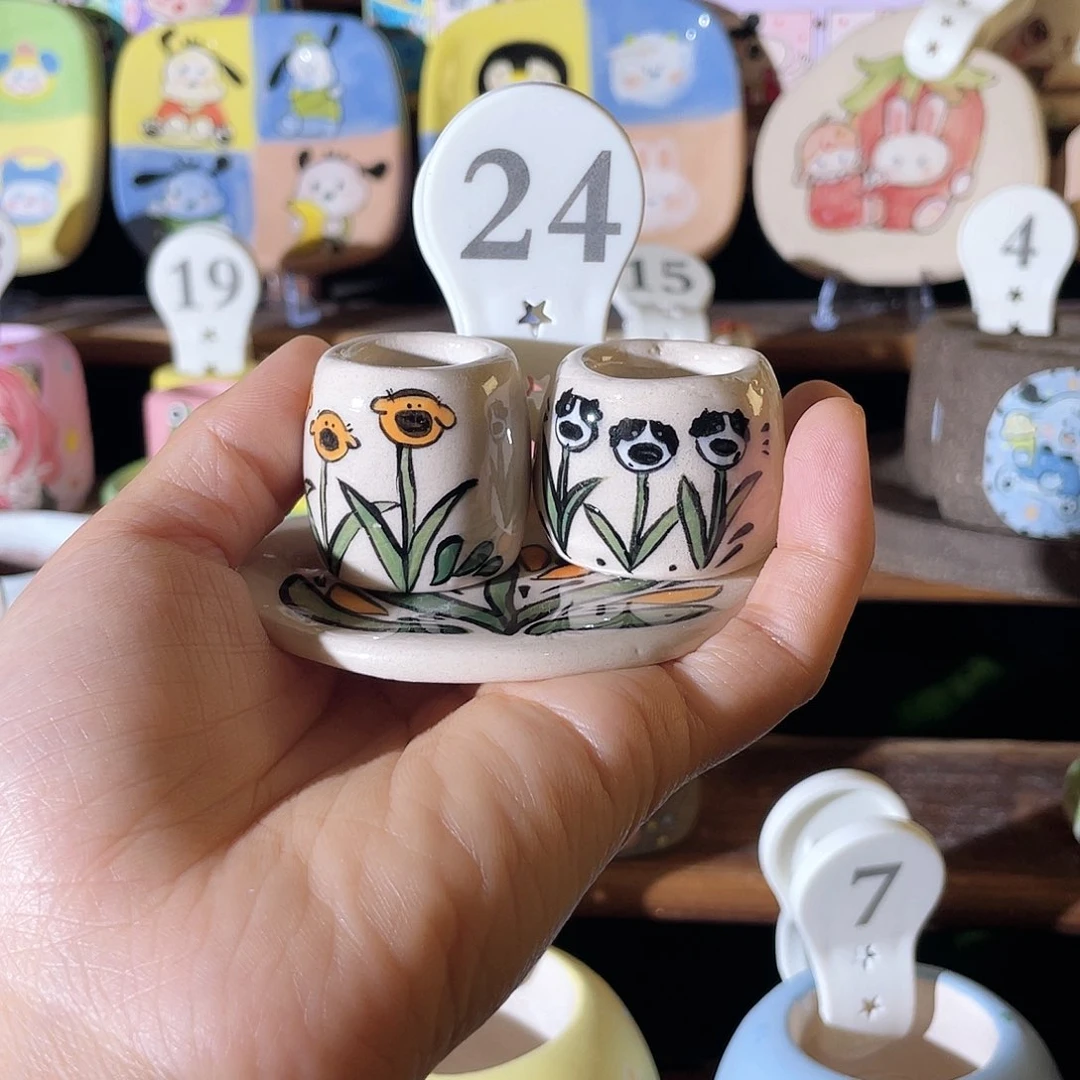 24……手工手绘花盆微瑕