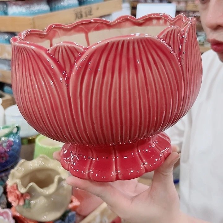 有孔.凑单10元陶瓷花盆发货！