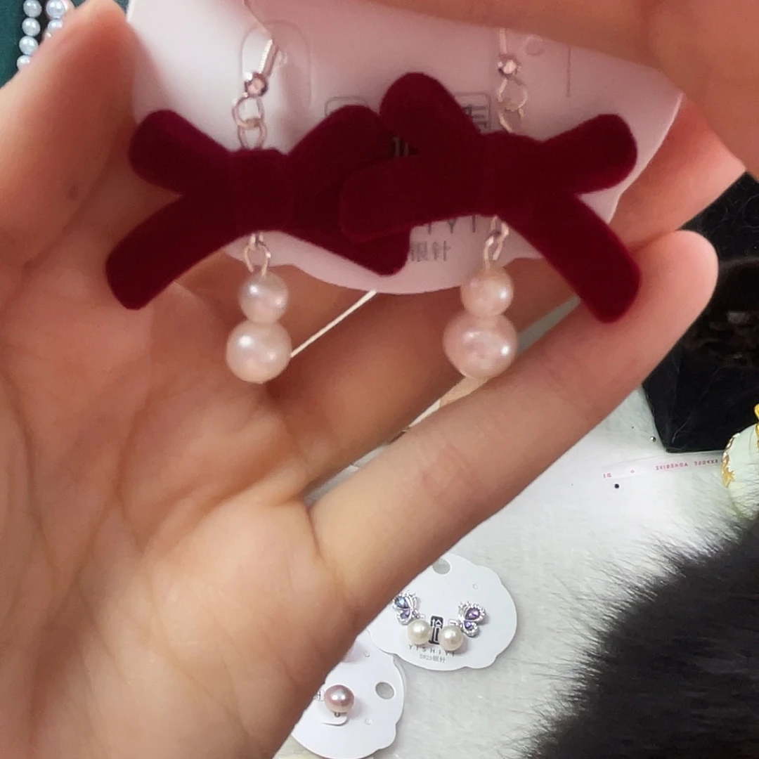 淡水珍珠耳饰未镶嵌余*～