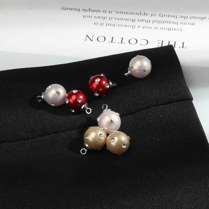 珍珠衬衫扣子雪纺衬衣连衣裙装饰扣纽扣高档镶钻钮扣百搭衣服配件