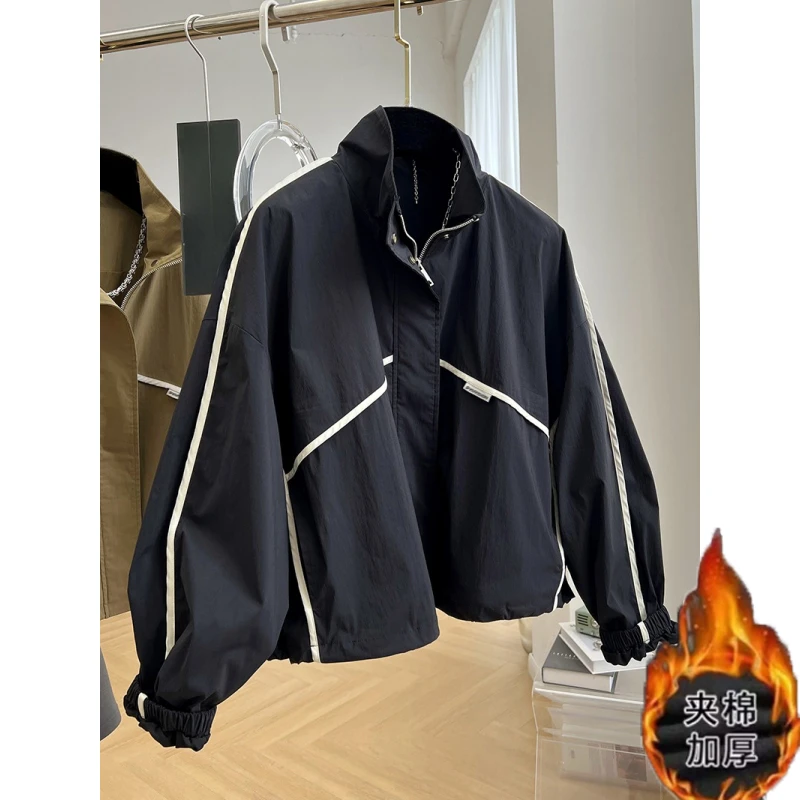 设计感显高夹克小个子立领秋季冲锋衣外套女款运动休闲百搭显瘦