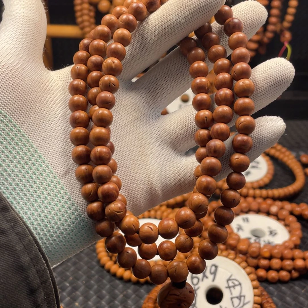 桃核手串秦岭桃核小金豆0.9圆珠108颗