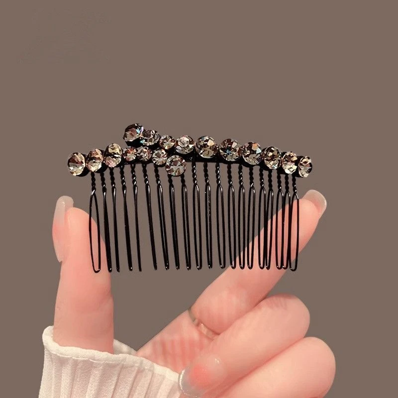 优雅防滑发梳刘海梳韩版插梳头饰气质简约带密齿盘头发夹卡子