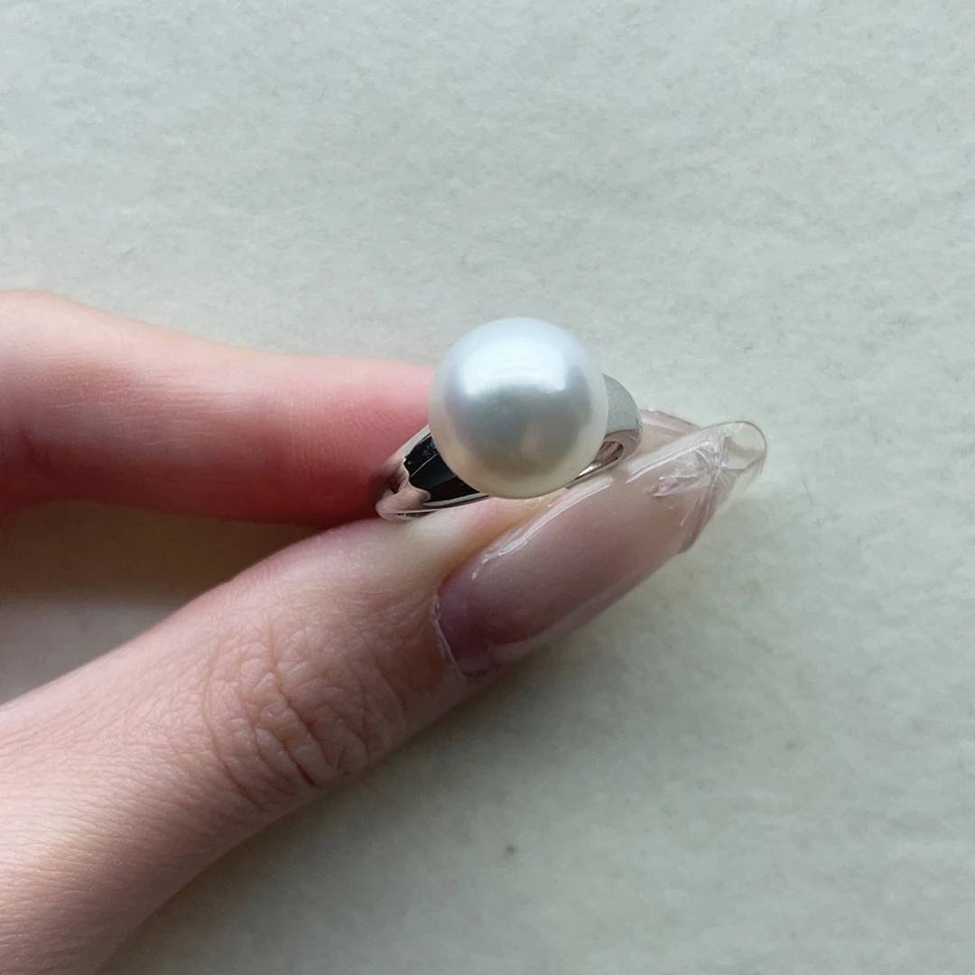 银S925镶嵌海水珍珠戒指37