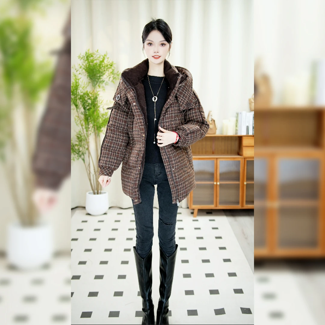 2024冬季新款外套女遮肉显瘦时尚气质保暖中长款款加厚棉服女y147