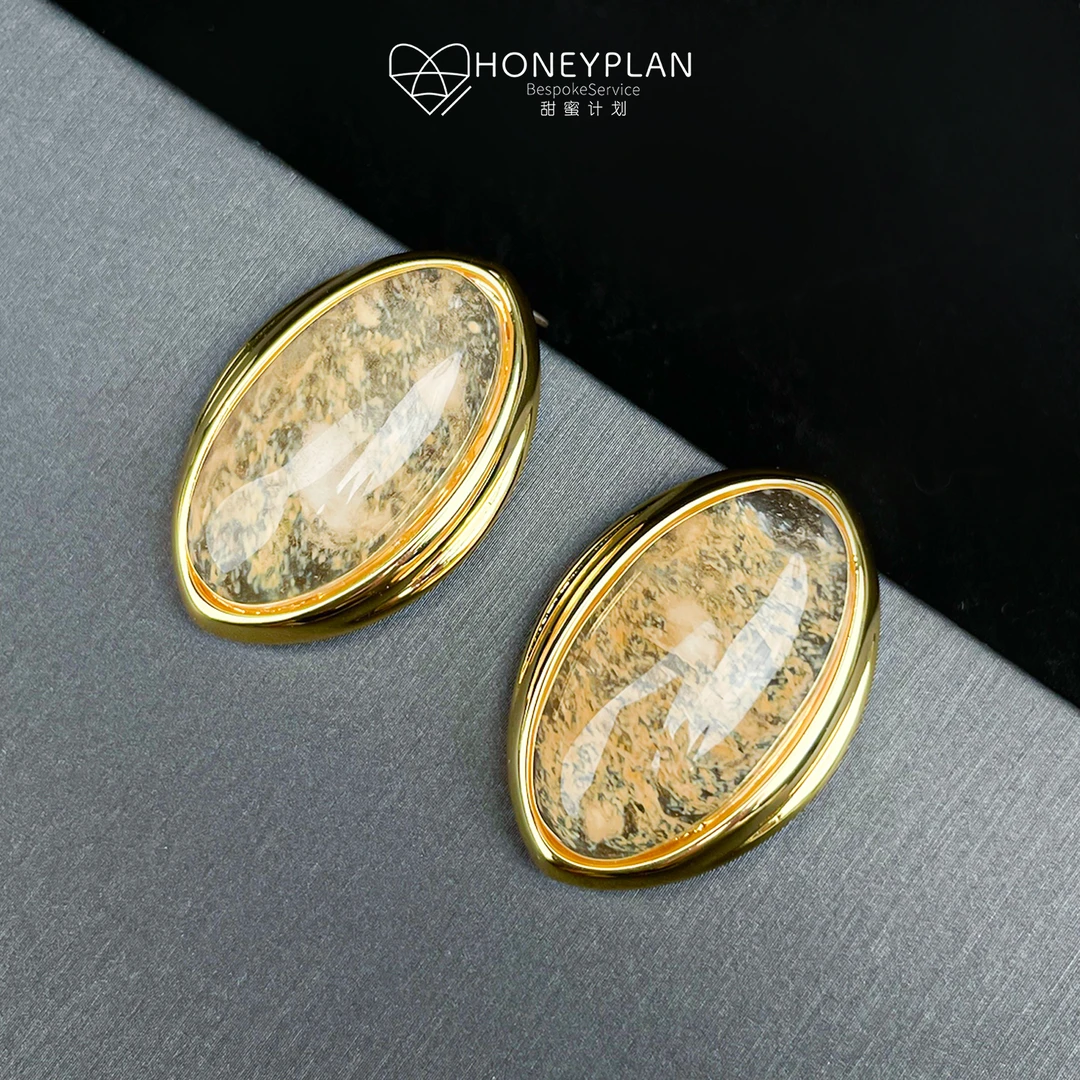 HONEY PLAN/甜蜜计划 铜合金仿水晶耳饰 高级感个性剪水瞳耳钉