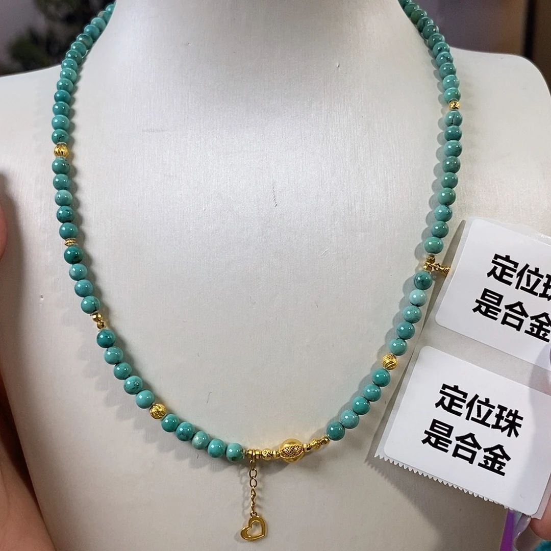 绿松石18K金镶嵌珠宝奇石