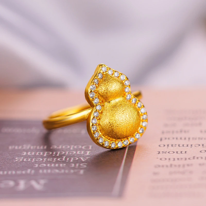 铜合金戒指 一克葫芦铜镀金金色爆款戒指
