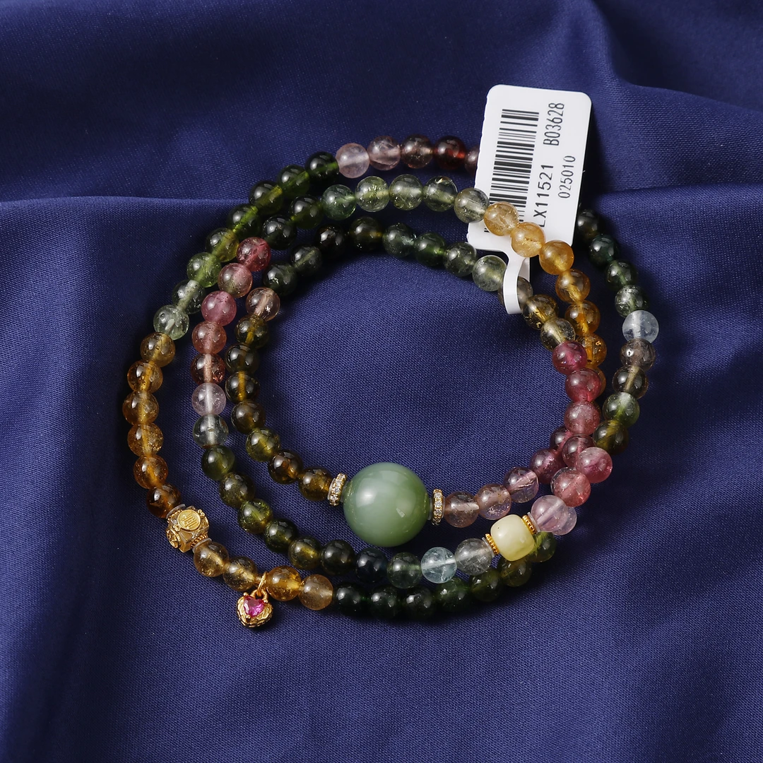 【仓播】碧玺三圈手链  多样性发其一