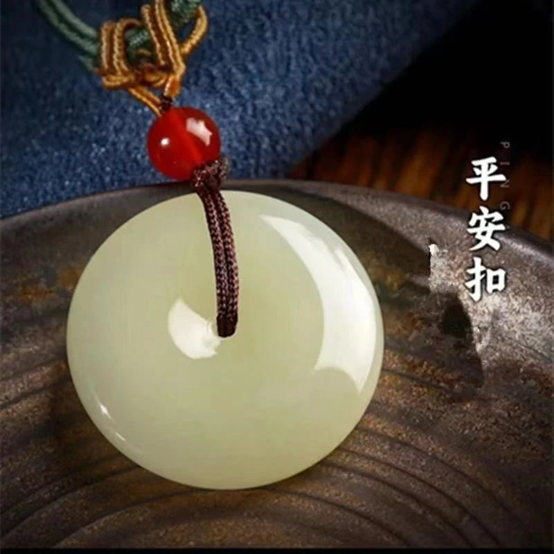 精品青白色平安扣吊坠【无礼盒】0093