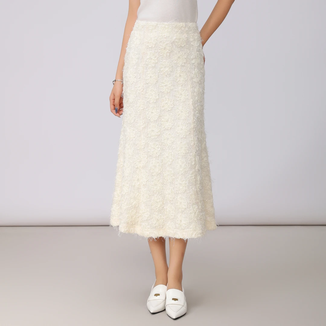 AMASS/阿玛施冬日新款设计师款时尚显瘦百搭中长款半身裙5200404