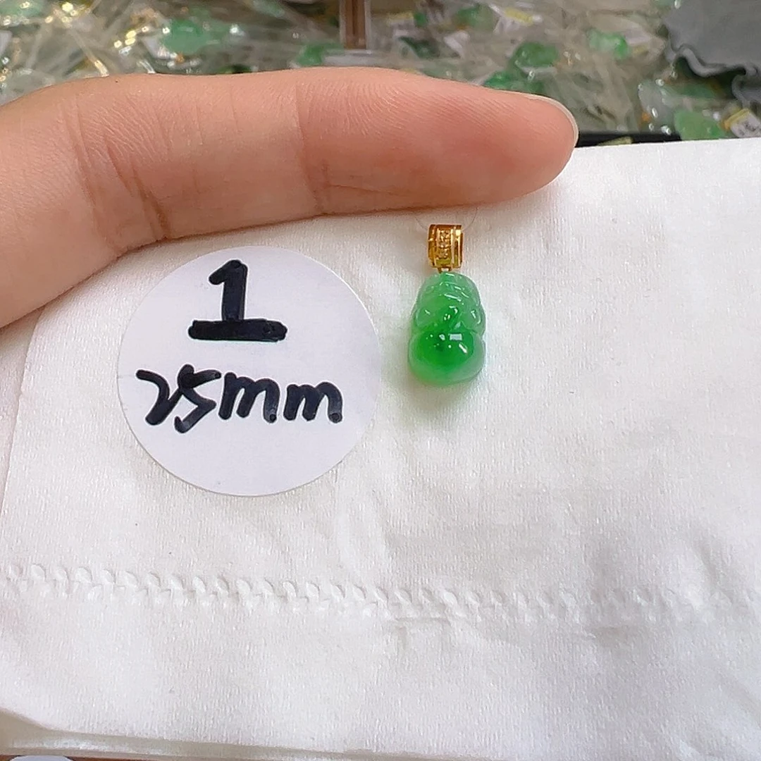 翡翠18K金镶嵌吊坠(不含链)翡翠