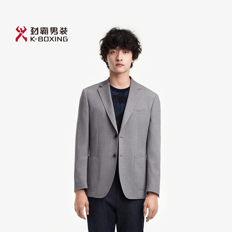K-boxing/劲霸男装秋季东方竹韵肌理感薄商务单西外套男|BXFE1901