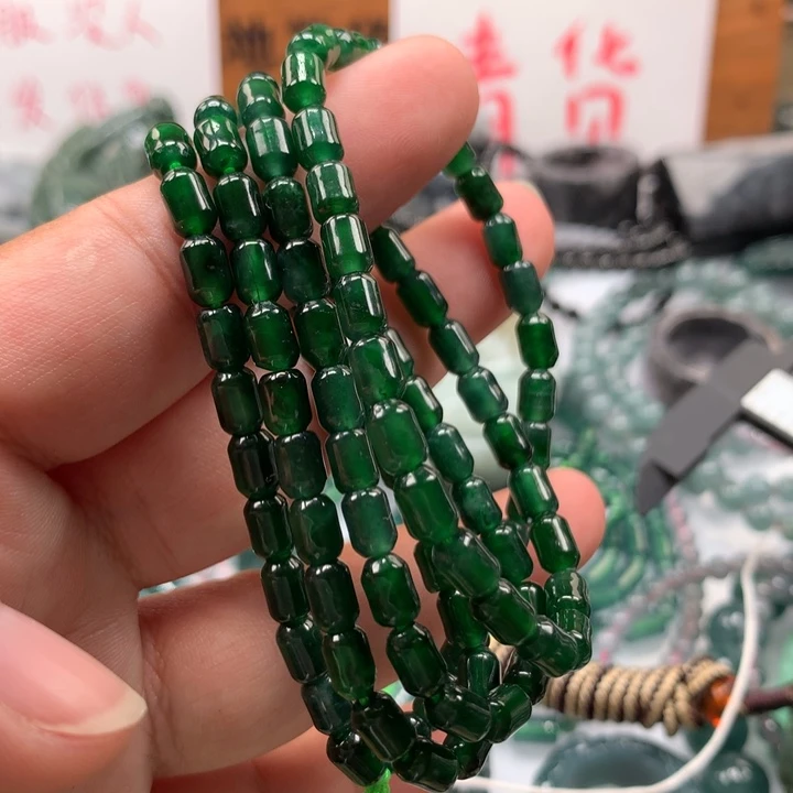 翡翠颈饰未镶嵌保真天然A货翡翠