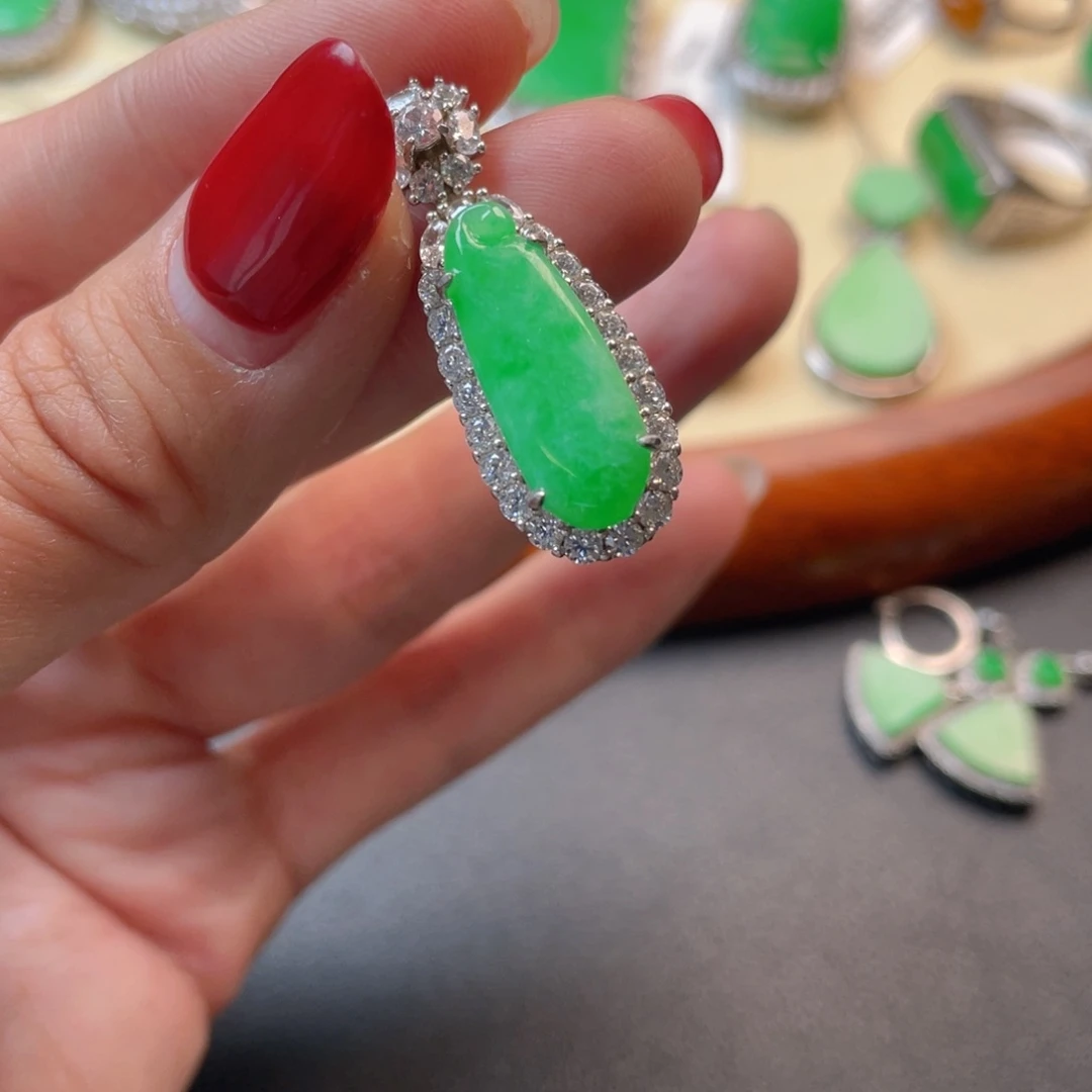 翡翠吊坠(不含链)银S925镶嵌