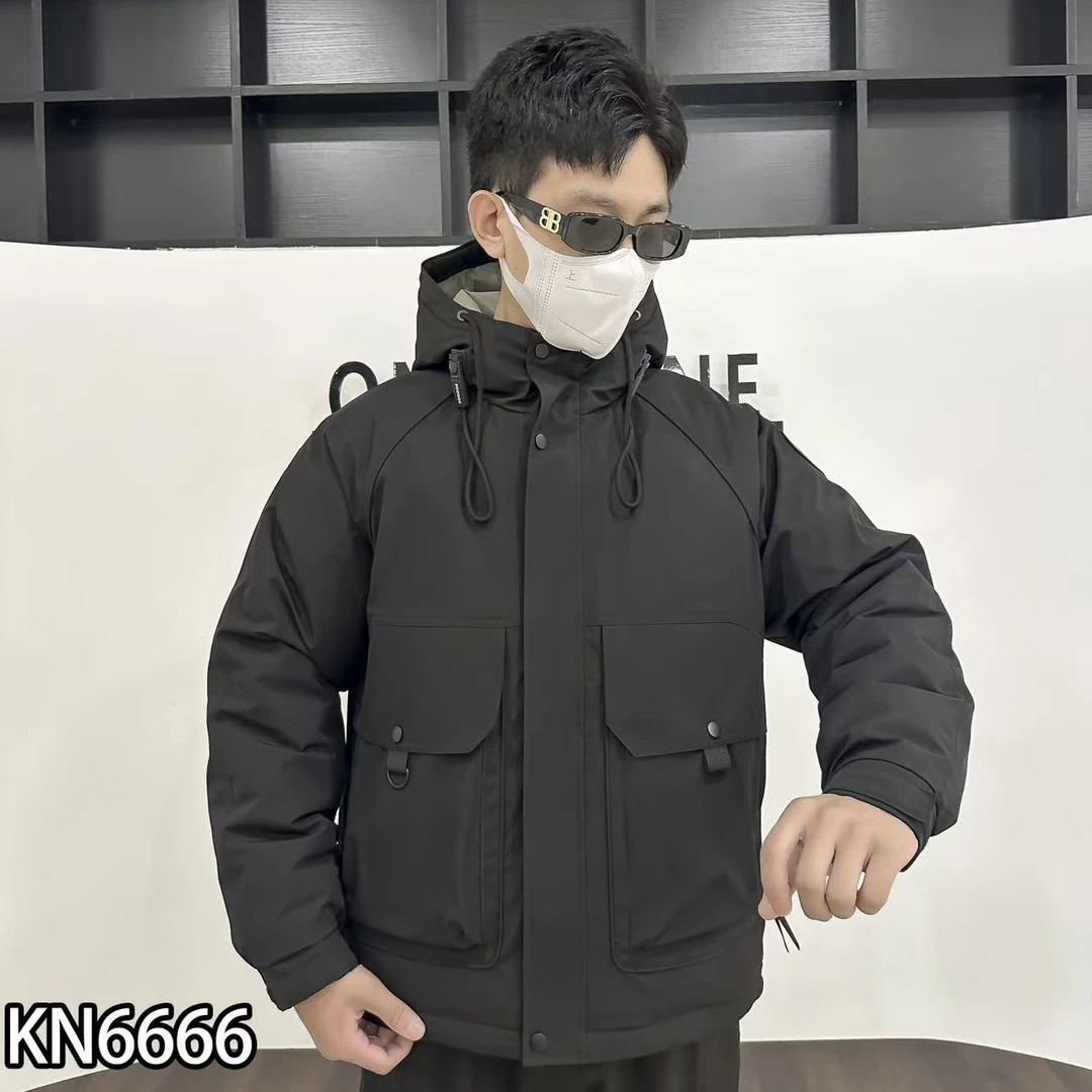 6666潮牌连帽棉服男士时尚休闲潮流保暖冬季加厚百搭宽松短款