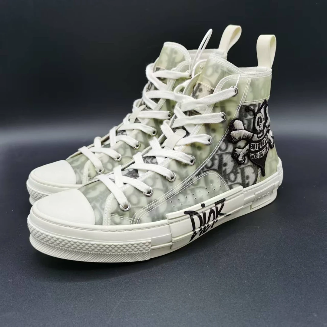 95新 DIOR HOMME/迪奥·桀傲 高帮老花潮流百搭板鞋 42码 lb261